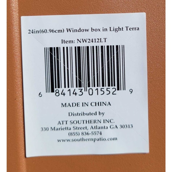 Southern Patio 6.70 in. x 24.00 in. Clay Plastic Window Box - Free Shipping - Picture 3 of 4